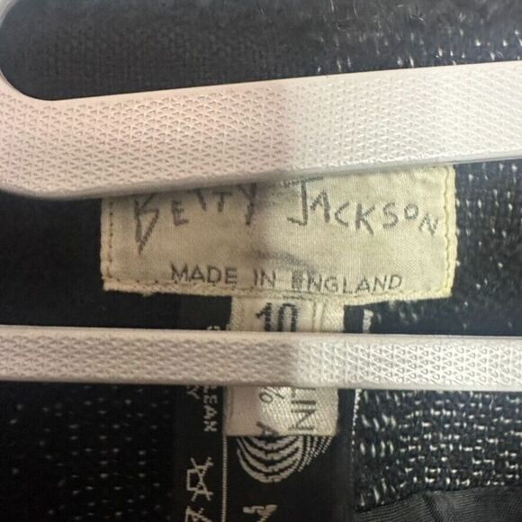 Vintage‎ Betty Jackson Plaid Crop Wool Blazer Women's 10 Black Whimsical Goth - Picture 3 of 7